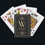Modern gold Personalised Monogram and Name Playing Cards<br><div class="desc">You can customise it.</div>