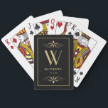 Modern gold Personalised Monogram and Name Playing Cards<br><div class="desc">You can customise it.</div>