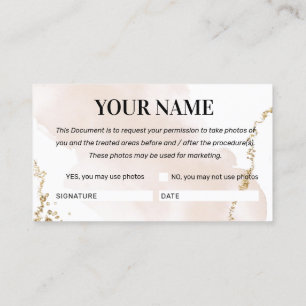 Modern Gold Photo Consent Card