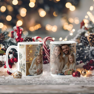 Modern Gold photo Snowflakes pattern Coffee Mug