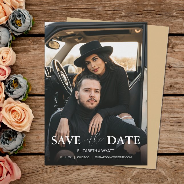 Modern Gold Photo Wedding Save The Date (Creator Uploaded)
