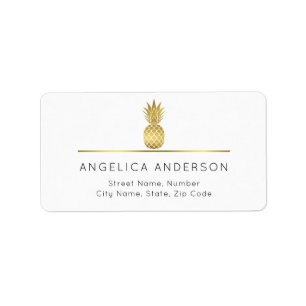 Modern Gold Pineapple Address Label