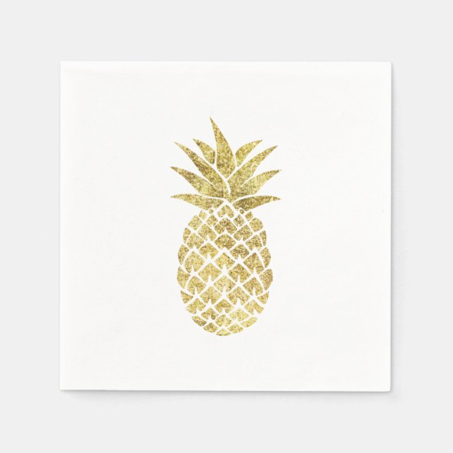 Modern Gold Pineapple Napkin (Front)