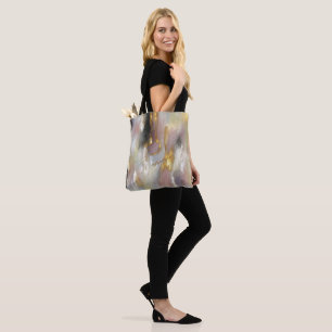 Modern Gold Pink Abstract Art Tote Bag
