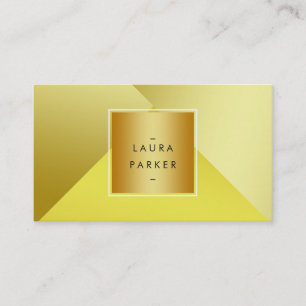 Modern Gold Polygon Geometric Contemporary Business Card