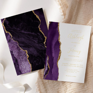 Modern Gold Purple Agate Wedding