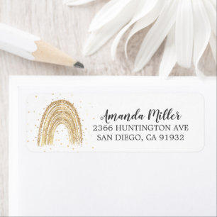 Modern Gold Rainbow Return Address Label