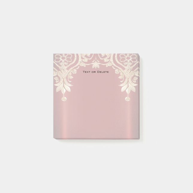 Modern Gold Red Floral Post it Notes (Front)