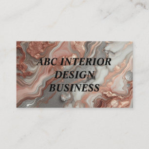 Modern gold rose silver marble texture typography business card