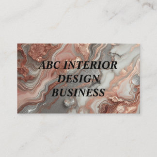 Modern gold rose silver marble texture typography  business card