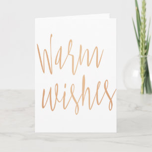 Modern Gold Rose "Warm wishes" Holiday Card