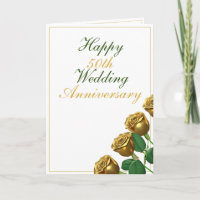Modern Gold Roses 50th Wedding Anniversary