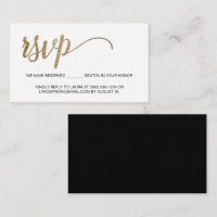 Modern Gold RSVP no mailing Reserved Seat Small