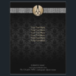 Modern Gold Scissor Logo Damask Hair Stylist Flyer<br><div class="desc">Modern Gold Scissor Logo Damask Hair Stylist Brochures.</div>