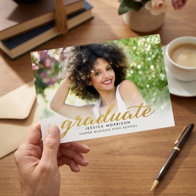 Modern Gold Script 2025 Graduation Announcement (Creator Uploaded)