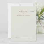 Modern Gold Script Boho Wedding Advice Card<br><div class="desc">Modern Gold Script Boho Wedding Advice Card. Click the personalise button to customise this design.</div>