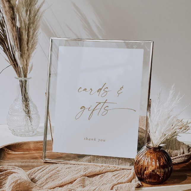 Modern Gold Script Cards and Gifts Sign (Creator Uploaded)