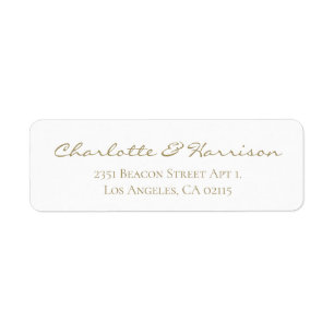 Modern gold script elegant chic wedding address
