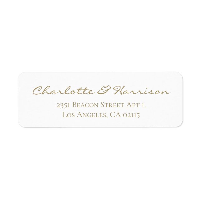 Modern gold script elegant chic wedding address  (Front)