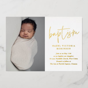 Modern Gold Script Religious Baptism & Christening