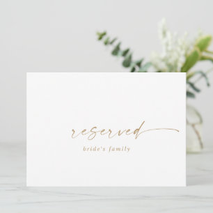Modern Gold Script Reserved Sign