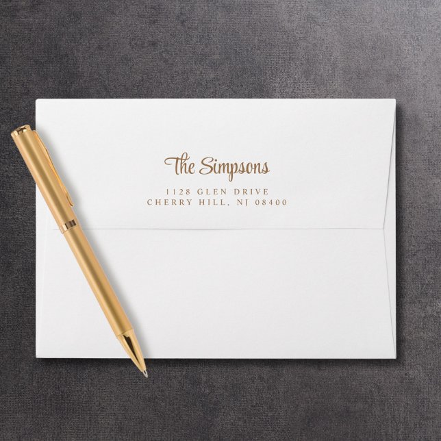 Modern Gold Script Return Address Envelope (Creator Uploaded)