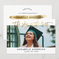 Modern Gold Script Sky is the Limit Graduation