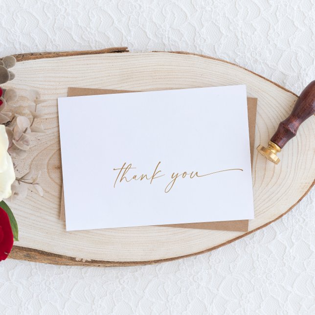 Modern Gold Script Thank You Card (Creator Uploaded)