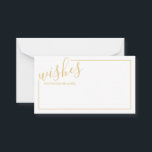 Modern Gold Script Wedding Advice and Wishes Card<br><div class="desc">Add a personal touch to your wedding with a modern script wedding advice and wishes card. This advice card features title in gold modern calligraphy font style and details in gold modern sans serif font style with gold border on white background. Perfect for wedding, baby shower, birthday party, bridal shower,...</div>