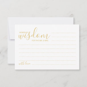 Modern Gold Script Wedding Advice and Wishes Card