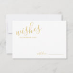 Modern Gold Script Wedding Advice and Wishes Card<br><div class="desc">Add a personal touch to your wedding with a modern script wedding advice and wishes card. This advice card features title in gold modern calligraphy font style and details in gold modern sans serif font style on white background. Perfect for wedding, baby shower, birthday party, bridal shower, bachelorette party and...</div>