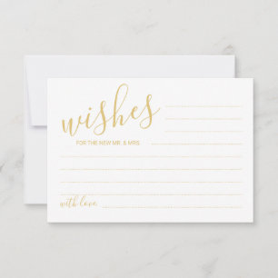 Modern Gold Script Wedding Advice and Wishes Card