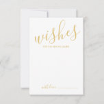 Modern Gold Script Wedding Advice and Wishes Card<br><div class="desc">Add a personal touch to your wedding with a modern script wedding advice and wishes card. This advice card features title in gold modern calligraphy font style and details in gold modern sans serif font style on white background. Perfect for wedding, baby shower, birthday party, bridal shower, bachelorette party and...</div>