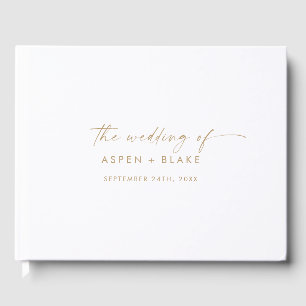 Modern Gold Script Wedding Guest Book
