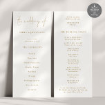 Modern Gold Script Wedding Program Invitation<br><div class="desc">Modern Gold Script Wedding Program. Available digitally and printed. A modern typographical design for your wedding programs. The main header is in a stylish set script and the rest of the text you can easily personalise. You can change the text and background colours if you wish to match your wedding...</div>