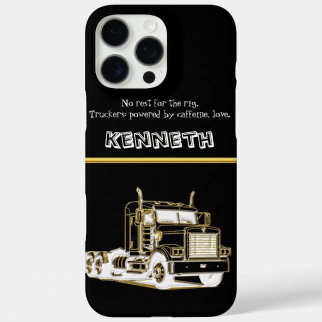 Modern Gold Semi-Truck Artwork Case-Mate iPhone Case (Back)