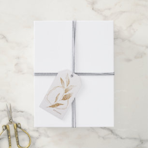 Modern Gold Shape Botanical Leaf Bridesmaid Gift Tags