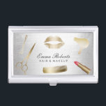 Modern Gold & Silver Beauty Salon Cosmetics Business Card Holder<br><div class="desc">Modern Gold & Silver Beauty Salon Cosmetics Business Card Holder.</div>