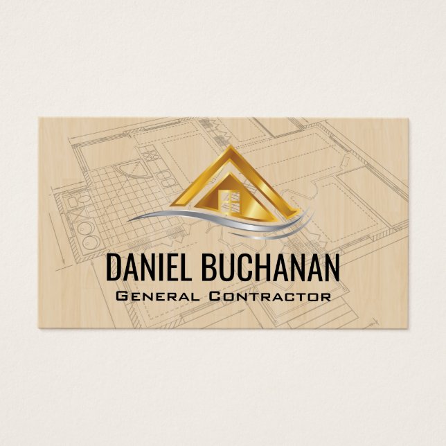 Modern Gold Silver Home Logo | Architect  (Front)