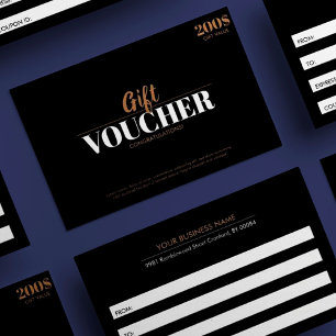 Modern Gold Simple Business Gift Voucher Card