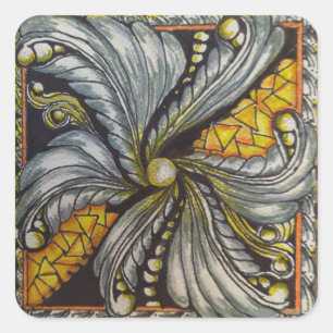 Modern Gold Square Sticker