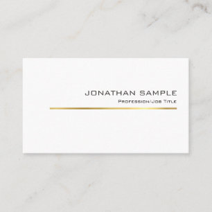 Modern Gold Striped Design Professional Chic Plain Business Card