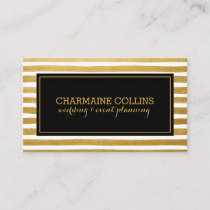 Modern Gold Stripes Business Card