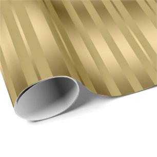 Modern Gold Stripes Geometric Pattern Wrapping Paper