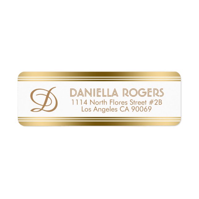 Modern Gold Stripes With Monogram (Front)