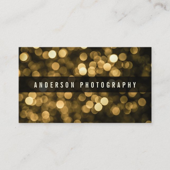 Modern Gold Subtle Glitter Bokeh | Business Card (Front)