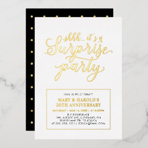 Modern Gold Surprise Wedding Anniversary