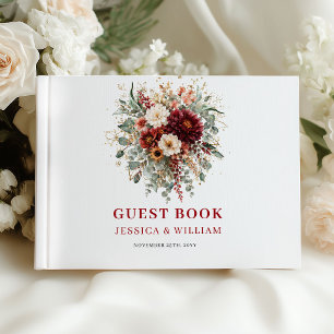Modern Gold Terracotta Wedding Guest Book