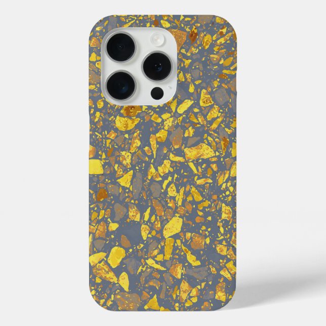 Modern Gold Terrazzo Pattern Case-Mate iPhone Case (Back)