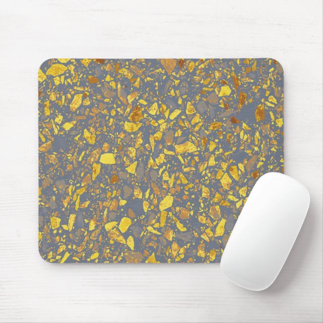 Modern Gold Terrazzo Pattern Mouse Mat (With Mouse)